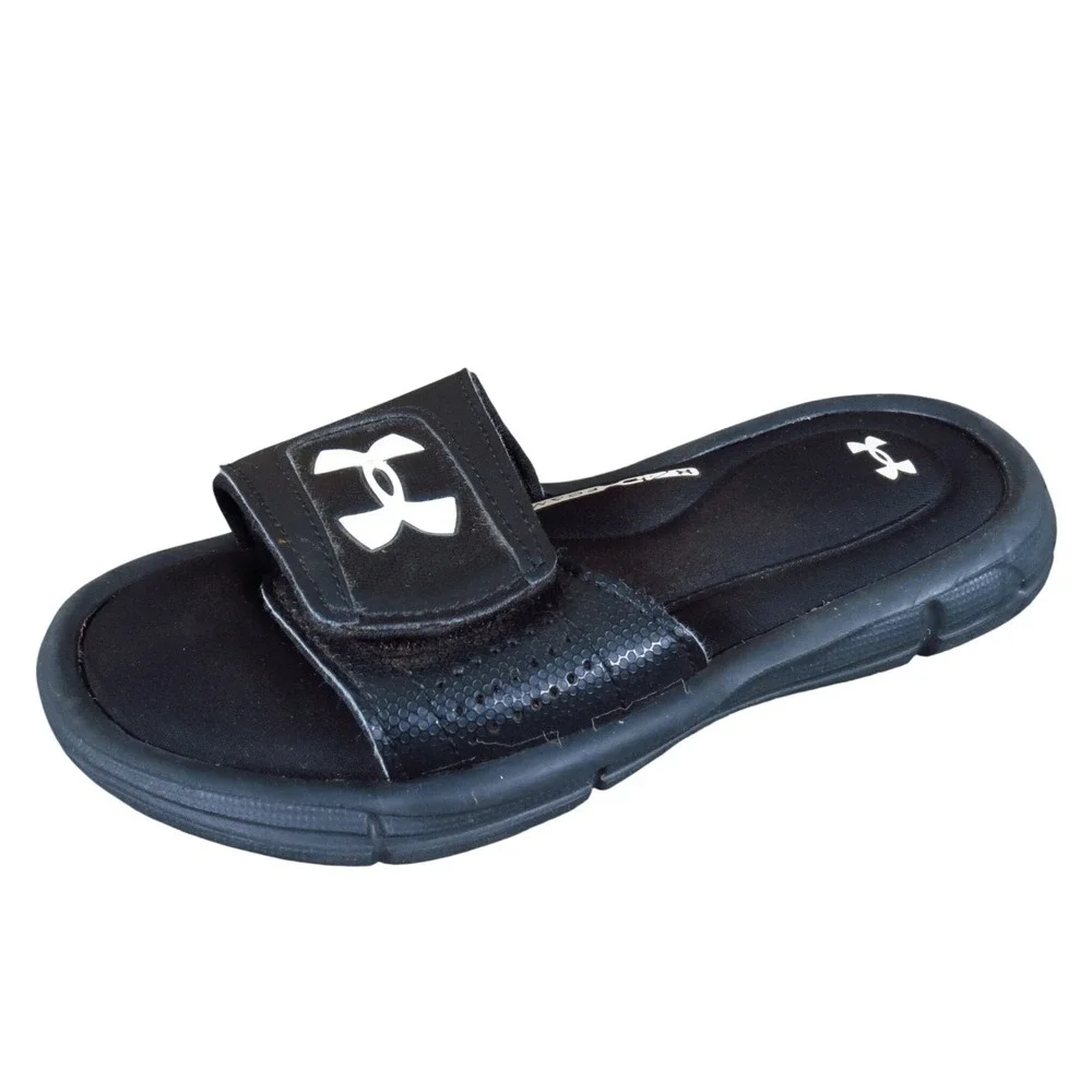 Under Armour Ignite VI Toddler‎ Boys Slide Sandals Size 11K Athletic Black White